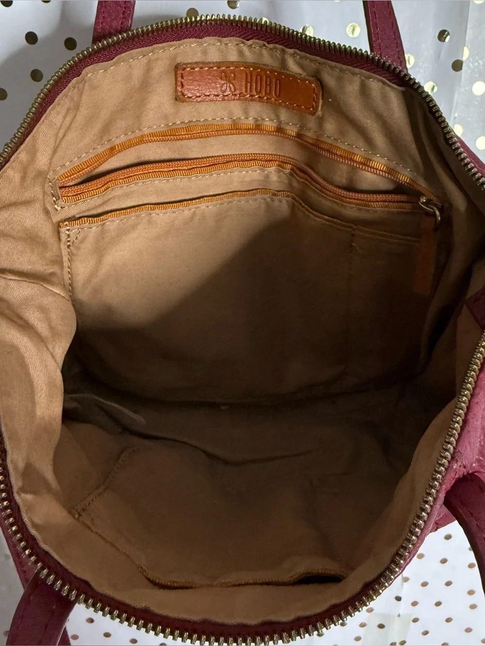 Hobo Red Leather Tote Bag with Crossbody Strap